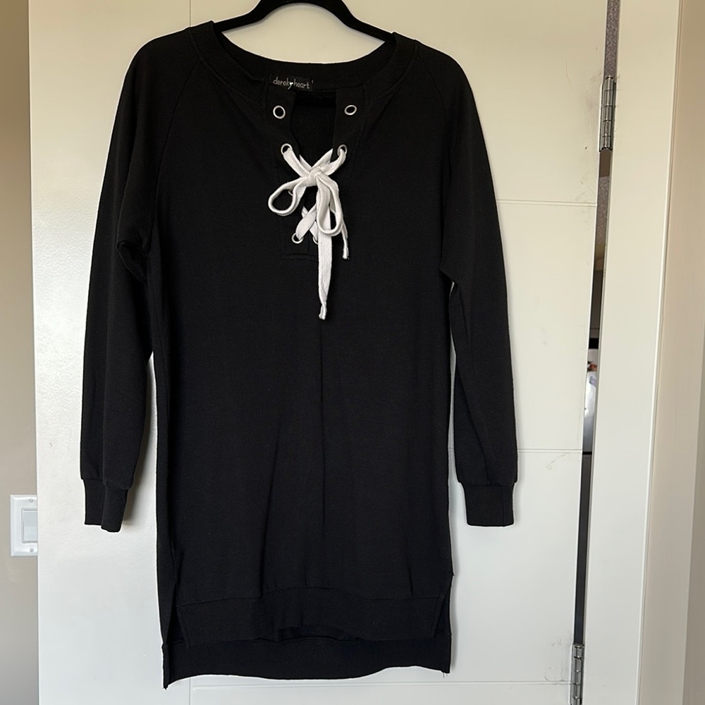 Black Lace-Up Dress